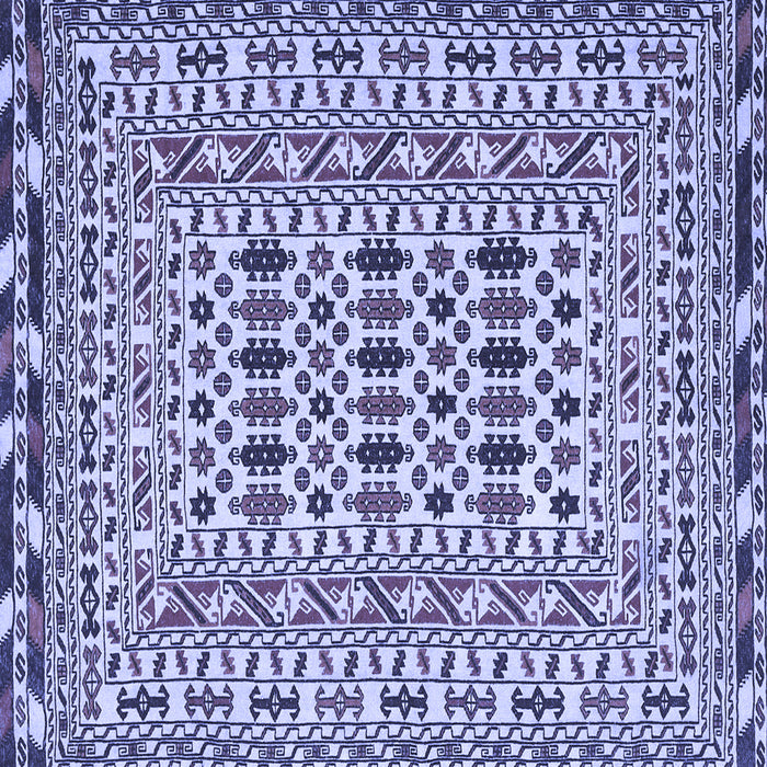 Square Machine Washable Southwestern Blue Country Rug, wshtr3047blu
