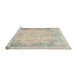 Sideview of Machine Washable Traditional Desert Sand Beige Rug, wshtr3048