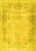 Machine Washable Persian Yellow Traditional Rug, wshtr3048yw