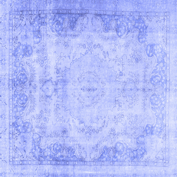 Square Machine Washable Persian Blue Traditional Rug, wshtr3048blu