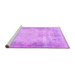 Sideview of Machine Washable Persian Purple Traditional Area Rugs, wshtr3048pur