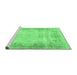 Sideview of Machine Washable Persian Emerald Green Traditional Area Rugs, wshtr3048emgrn
