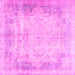 Square Machine Washable Persian Pink Traditional Rug, wshtr3048pnk