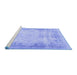 Sideview of Machine Washable Persian Blue Traditional Rug, wshtr3048blu