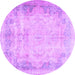 Round Persian Purple Traditional Rug, tr3048pur