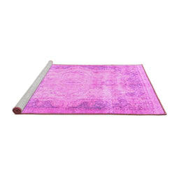 Sideview of Machine Washable Persian Pink Traditional Rug, wshtr3048pnk