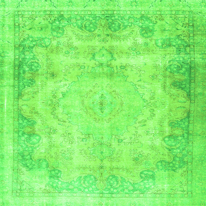 Round Machine Washable Persian Green Traditional Area Rugs, wshtr3048grn