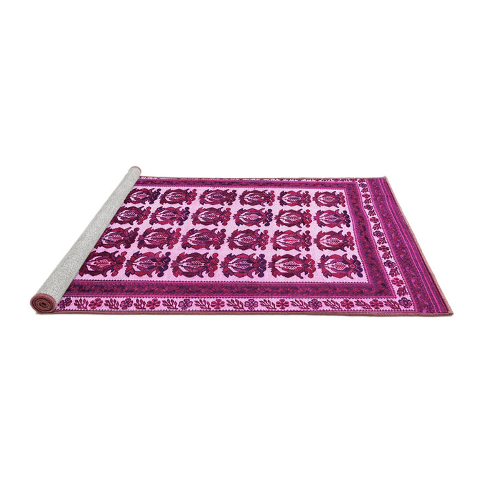 Sideview of Machine Washable Persian Pink Traditional Rug, wshtr3049pnk