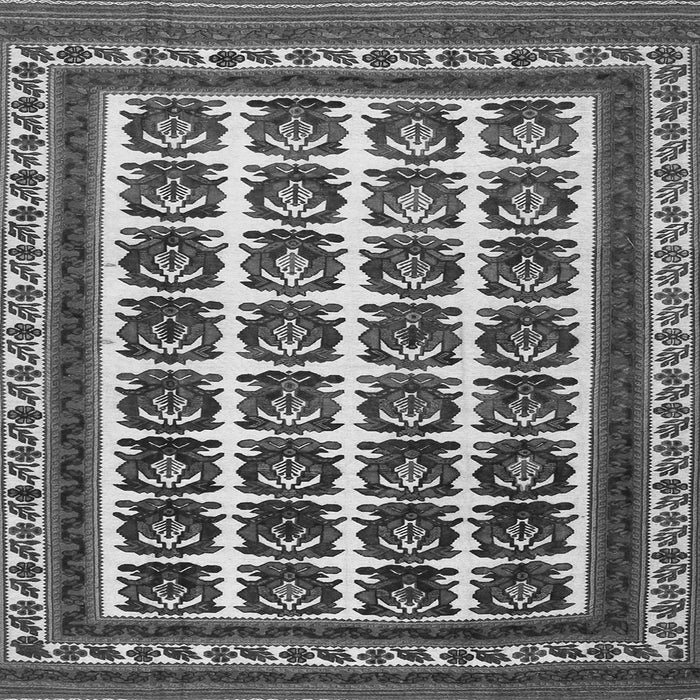 Round Machine Washable Persian Gray Traditional Rug, wshtr3049gry