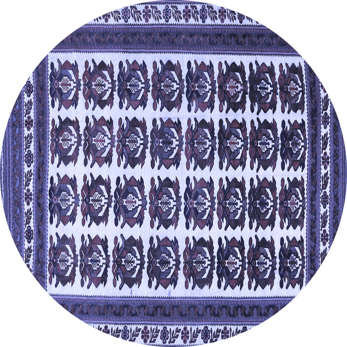 Round Persian Blue Traditional Rug, tr3049blu