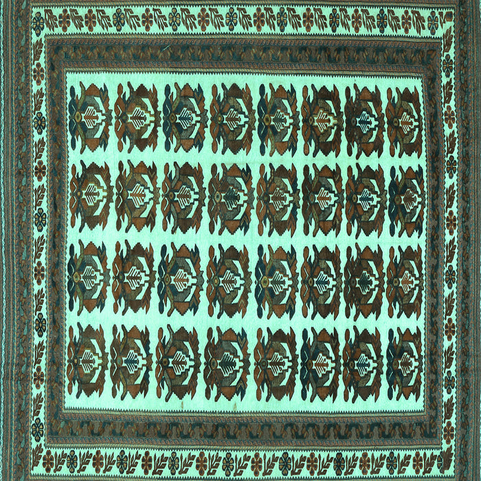 Square Persian Turquoise Traditional Rug, tr3049turq