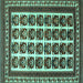 Square Persian Turquoise Traditional Rug, tr3049turq