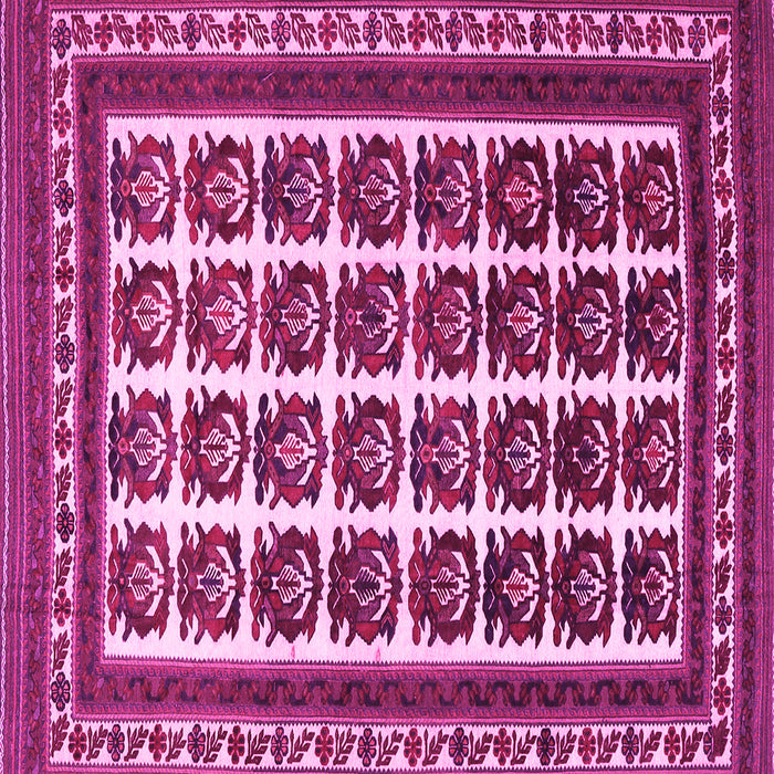 Square Machine Washable Persian Pink Traditional Rug, wshtr3049pnk