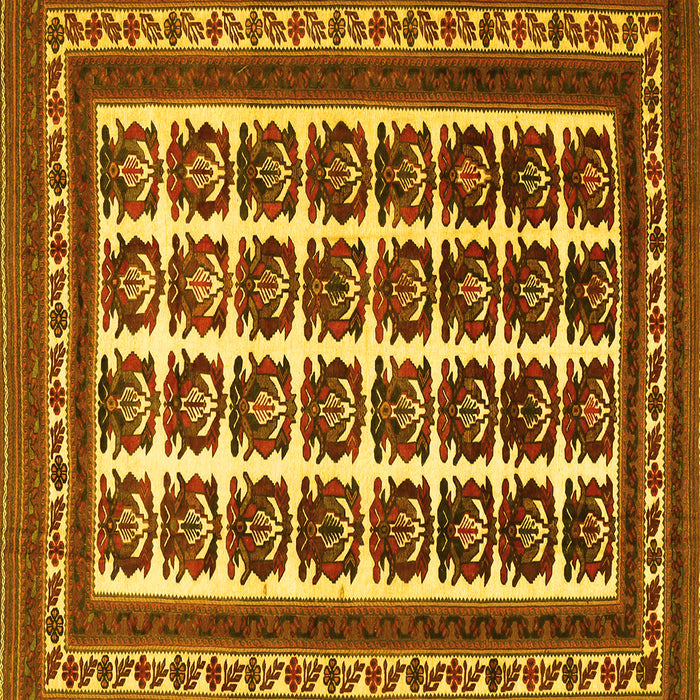 Square Persian Yellow Traditional Rug, tr3049yw