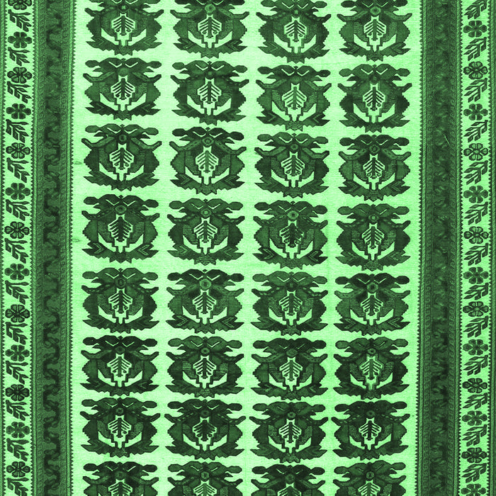 Machine Washable Persian Emerald Green Traditional Area Rugs, wshtr3049emgrn