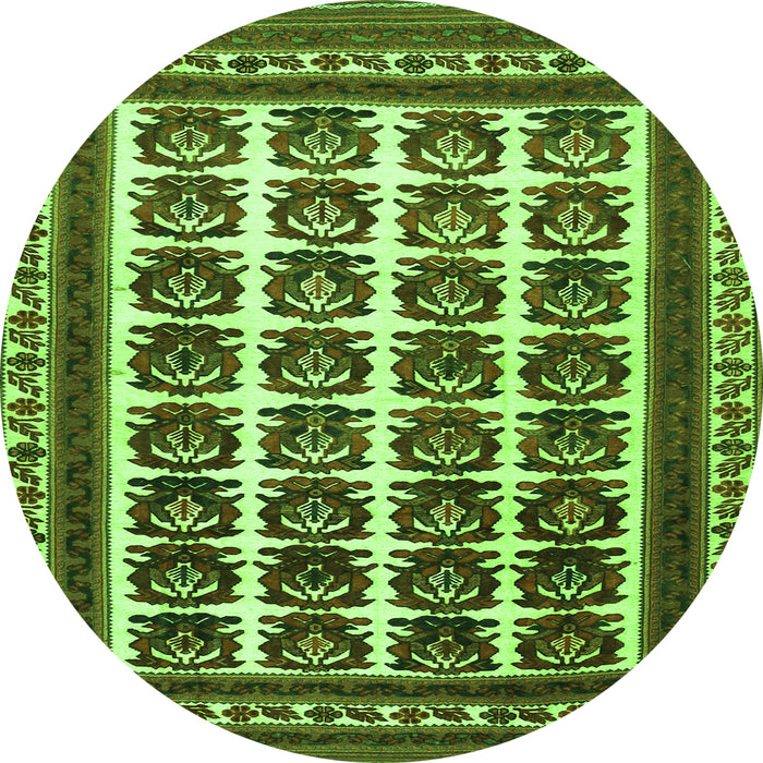 Square Persian Green Traditional Rug, tr3049grn