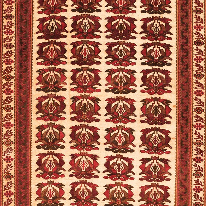 Serging Thickness of Machine Washable Persian Orange Traditional Area Rugs, wshtr3049org