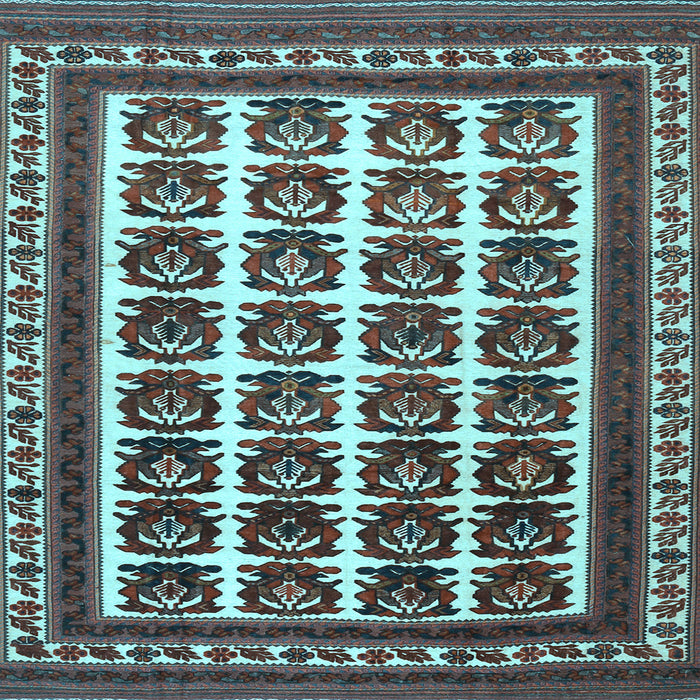 Square Machine Washable Persian Light Blue Traditional Rug, wshtr3049lblu