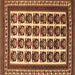 Square Persian Brown Traditional Rug, tr3049brn