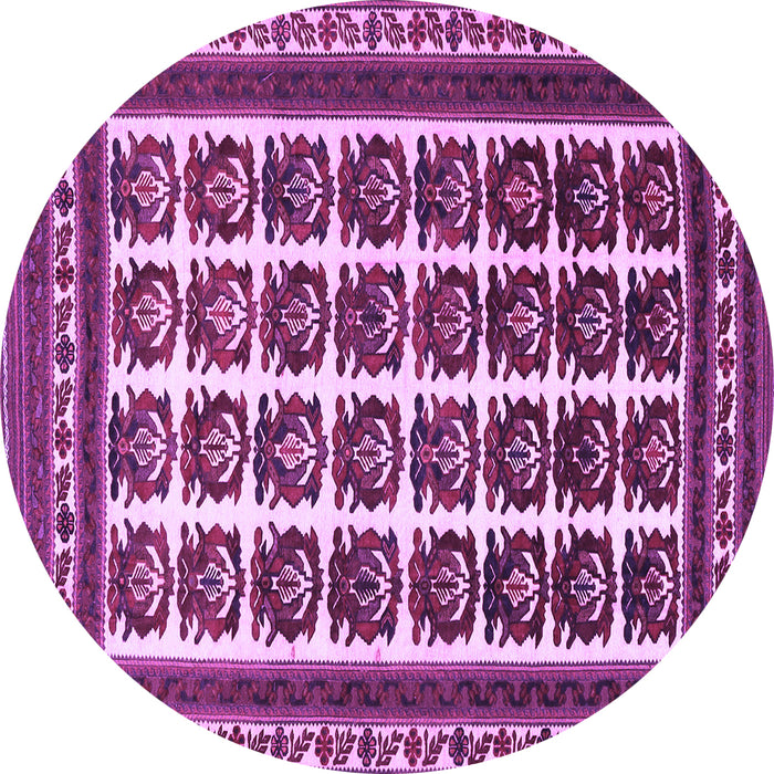 Round Machine Washable Persian Purple Traditional Area Rugs, wshtr3049pur