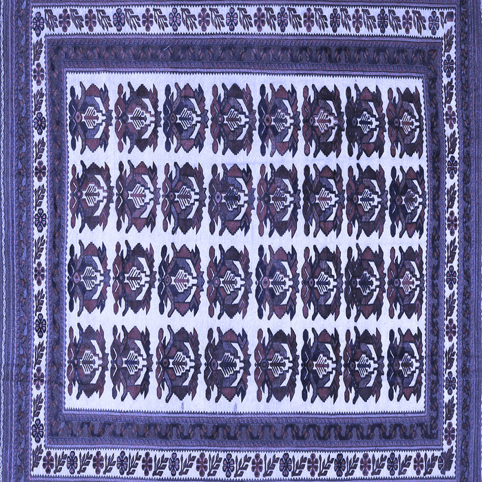 Square Machine Washable Persian Blue Traditional Rug, wshtr3049blu