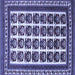 Square Machine Washable Persian Blue Traditional Rug, wshtr3049blu