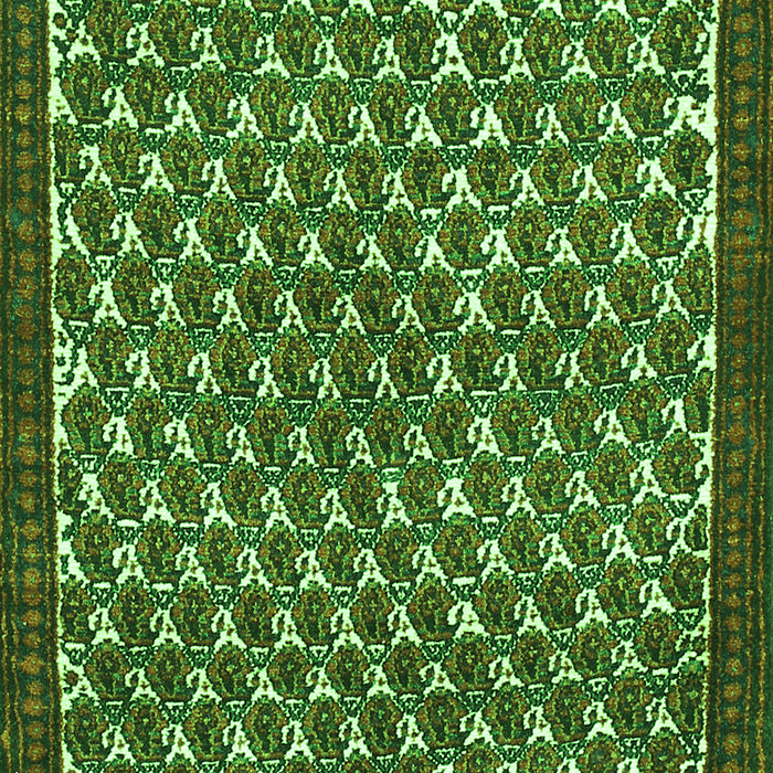 Serging Thickness of Machine Washable Persian Green Traditional Area Rugs, wshtr304grn