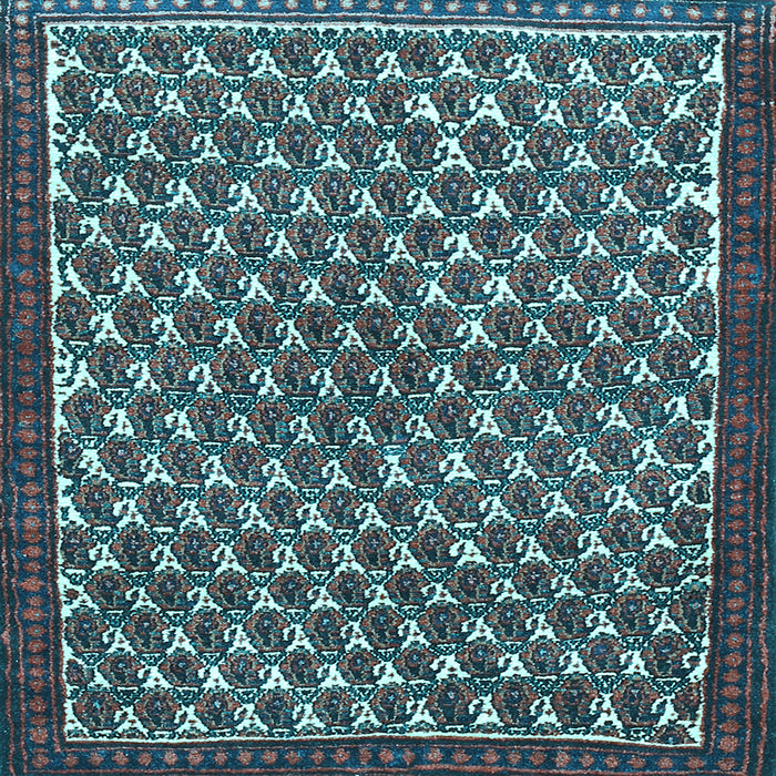 Square Machine Washable Persian Light Blue Traditional Rug, wshtr304lblu
