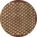 Round Persian Brown Traditional Rug, tr304brn