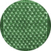 Round Persian Emerald Green Traditional Rug, tr304emgrn