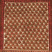 Round Machine Washable Persian Orange Traditional Area Rugs, wshtr304org