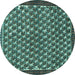 Round Machine Washable Persian Turquoise Traditional Area Rugs, wshtr304turq