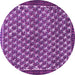 Round Persian Purple Traditional Rug, tr304pur