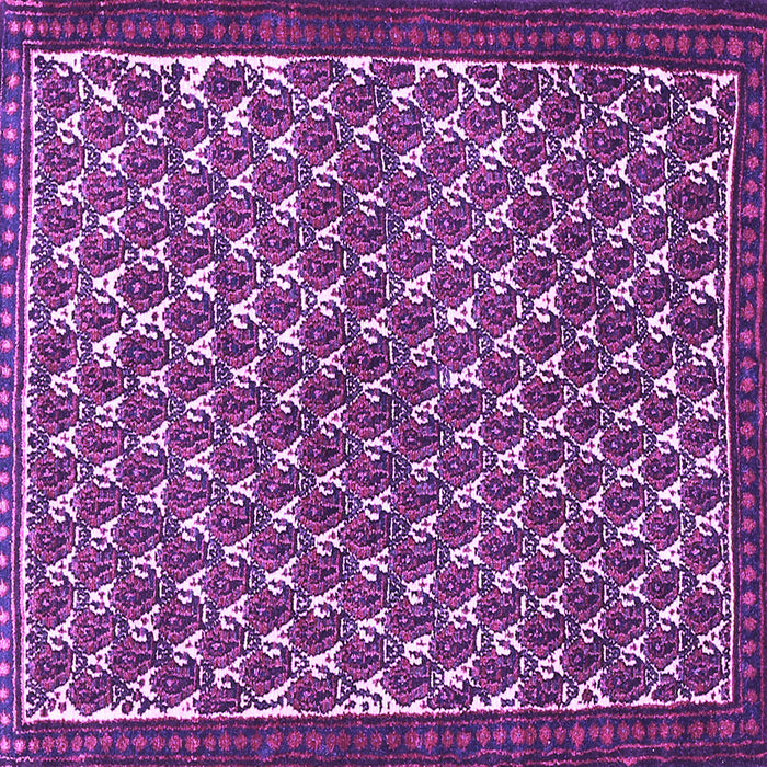 Square Machine Washable Persian Purple Traditional Area Rugs, wshtr304pur