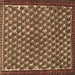 Square Machine Washable Persian Brown Traditional Rug, wshtr304brn