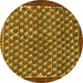 Round Persian Yellow Traditional Rug, tr304yw