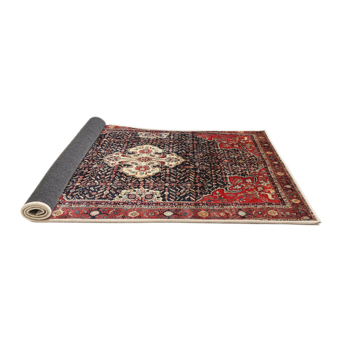 Sideview of Traditional Saffron Red Persian Rug, tr305
