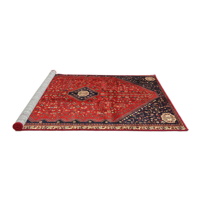 Sideview of Machine Washable Traditional Red Rug, wshtr3050