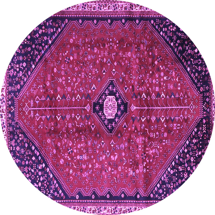 Round Machine Washable Persian Purple Traditional Area Rugs, wshtr3050pur