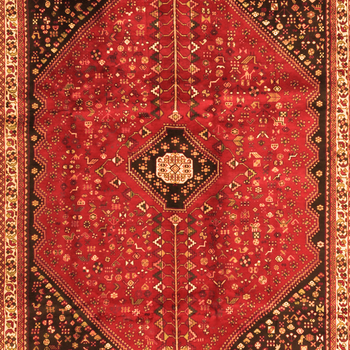 Serging Thickness of Machine Washable Persian Orange Traditional Area Rugs, wshtr3050org