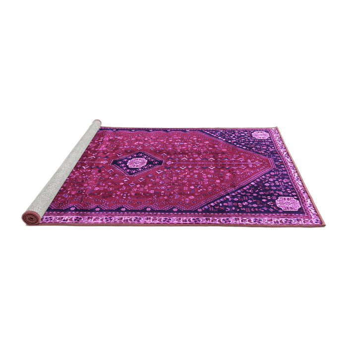 Sideview of Machine Washable Persian Purple Traditional Area Rugs, wshtr3050pur