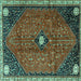 Square Persian Turquoise Traditional Rug, tr3050turq
