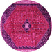 Round Persian Pink Traditional Rug, tr3050pnk