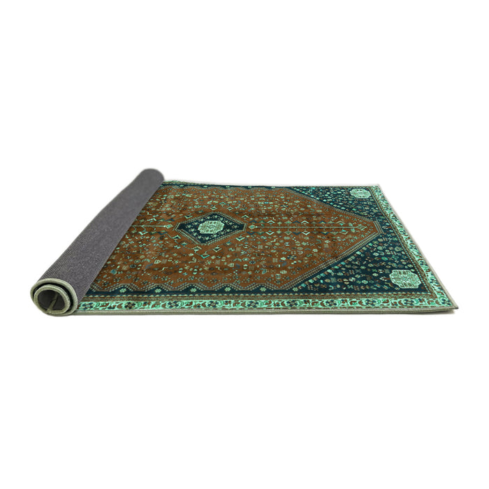 Sideview of Persian Turquoise Traditional Rug, tr3050turq