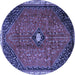 Round Persian Blue Traditional Rug, tr3050blu