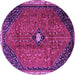 Round Persian Purple Traditional Rug, tr3050pur
