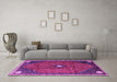 Machine Washable Persian Purple Traditional Area Rugs in a Living Room, wshtr3050pur