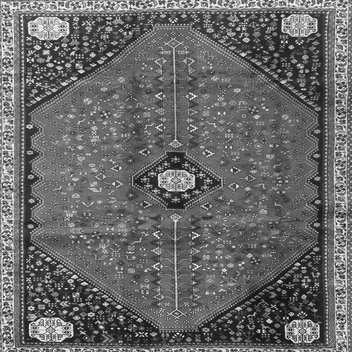 Round Machine Washable Persian Gray Traditional Rug, wshtr3050gry