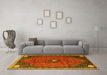 Machine Washable Persian Yellow Traditional Rug in a Living Room, wshtr3050yw