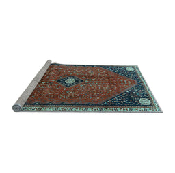 Sideview of Machine Washable Persian Light Blue Traditional Rug, wshtr3050lblu